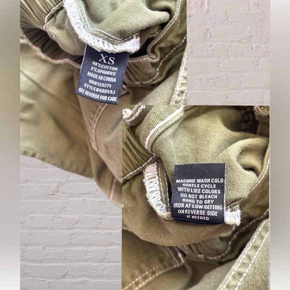 Forever 21 Honey Peach Twill Cargo Straight Leg Pants Cypress Green Sz XS - Picture 10 of 10